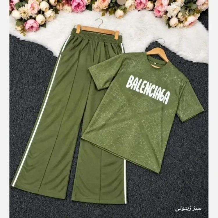 ست تیشرت شلوار balenciaga گلکسی نخ پنبه سایز 38 تا 48
