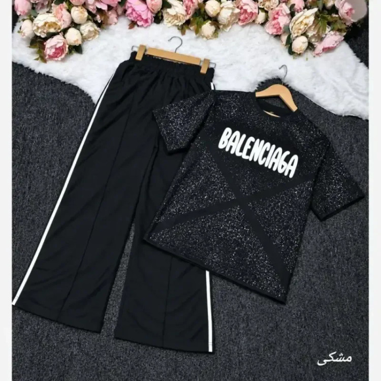 ست تیشرت شلوار balenciaga گلکسی نخ پنبه سایز 38 تا 48