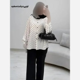 شومیز طرحدار چیچک جنس کرپ الیزه چاپی سایز فری 38 تا 46