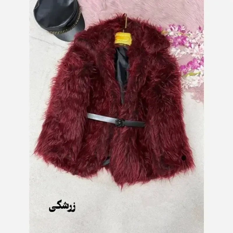 پالتو خز کمربندار آستردار فری سایز 38 تا 46