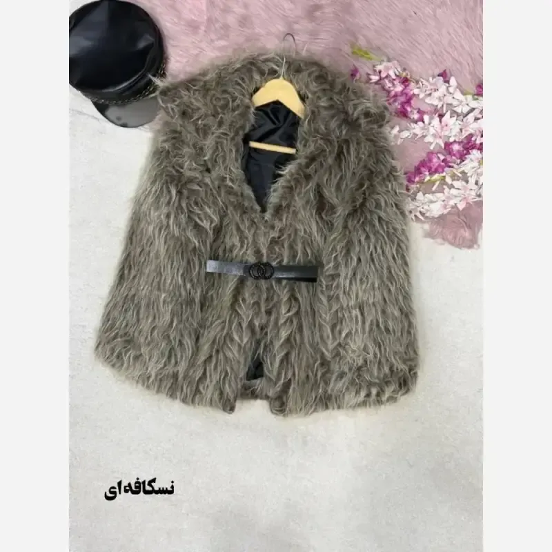 پالتو خز کمربندار آستردار فری سایز 38 تا 46