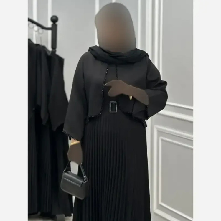 سه تیکه فاریا سارافن بوگاتی و کت کرپ مازراتی رنگ مشکی فری سایز