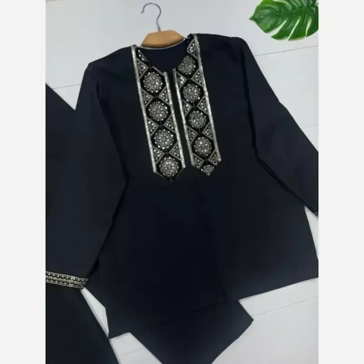 کت و شلوار زنانه جنس پرشین مکانیک مشکی سایز فری 38 تا 46