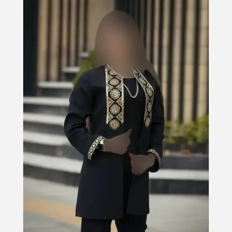 کت و شلوار زنانه جنس پرشین مکانیک مشکی سایز فری 38 تا 46