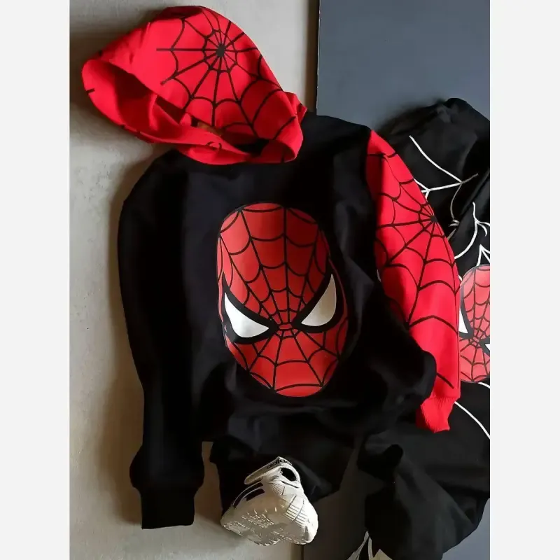 هودی اسپایدرمن دورس پنبه با شلوار گلکسی سایز 40 تا 55