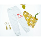 شلوار دخترانه ملانج طرح گربه استایل جاگر
