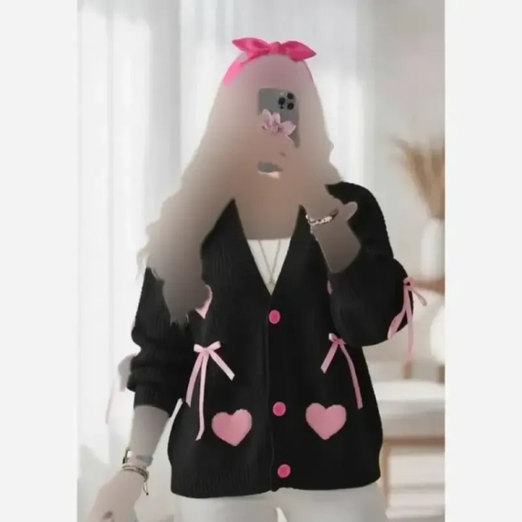 ژاکت بافت پینترستی قلبی درجه یک گرم بالا