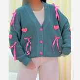 ژاکت بافت پینترستی قلبی درجه یک گرم بالا