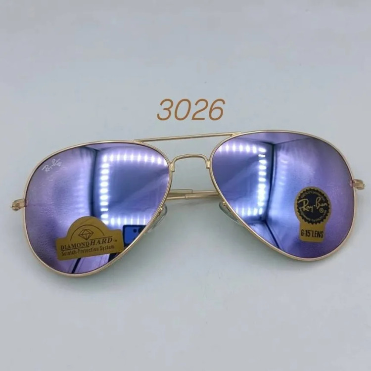 عینک آفتابی ریبن مدل RB3025 خلبانی شیشه سبز G15 فریم طلایی لنز UV