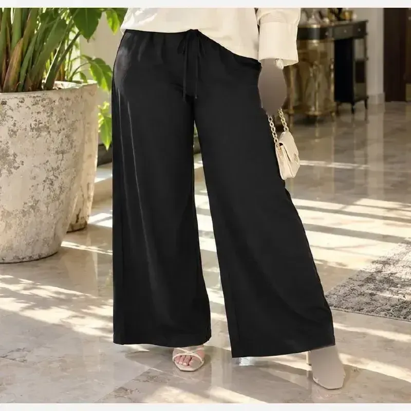 شلوار الیاف اعلاء زنانه کمرکش فری سایز چهار فصل