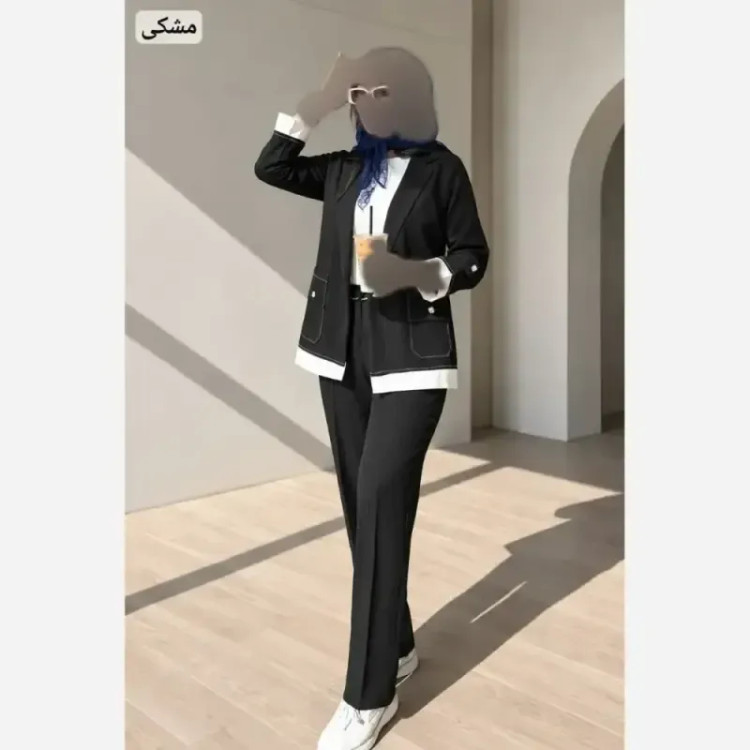 ست کت شلوار زنانه مدل مادینا جنس پرشین دیپلمات سایز فری 36 تا 46