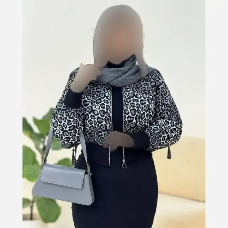 بامبر پلنگی پاییزه جنس تافته فری سایز 38 تا 46