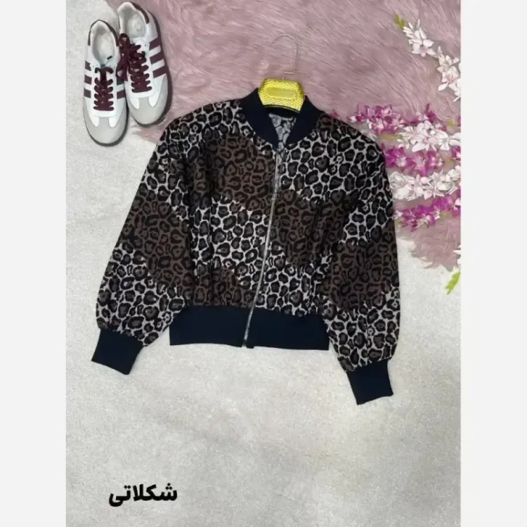 بامبر پلنگی پاییزه جنس تافته فری سایز 38 تا 46