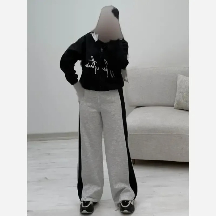ست سویشرت شلوار دورس تو کرکی ملانژ زنانه
