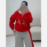 ست سویشرت شلوار دورس تو کرکی ملانژ زنانه