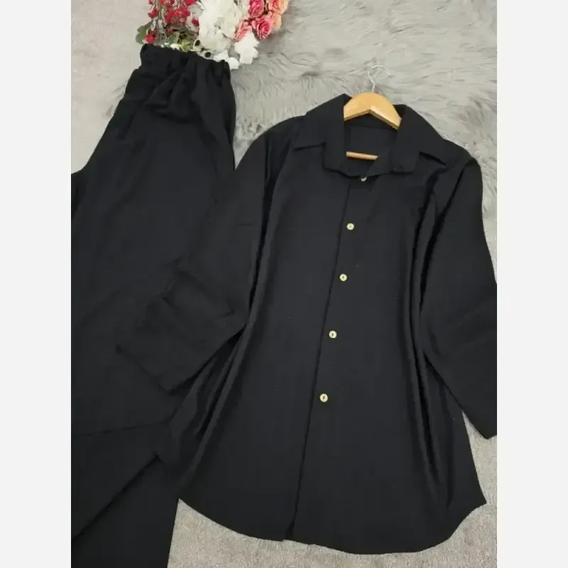 ست مانتو شلوار بسکوییتی جنس مراکشی فری سایز