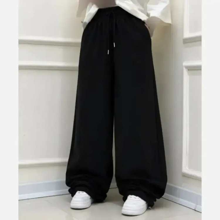 شلوار دورس تو کرکی مشکی دمپا گت جیب دار سایز فری 38 تا 46