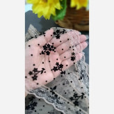 مینی اسکارف مجلسی سه گوش گیپور ابعاد 75 در 75 سانتیمتر