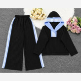 ست هودی شلوار زنانه جنس باراکا خرجکار طرح جین فری سایز