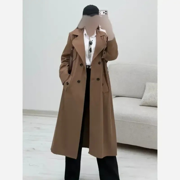 کت بلند پالیزان جنس کتان کجراه پاییزه فری سایز 38 تا 48