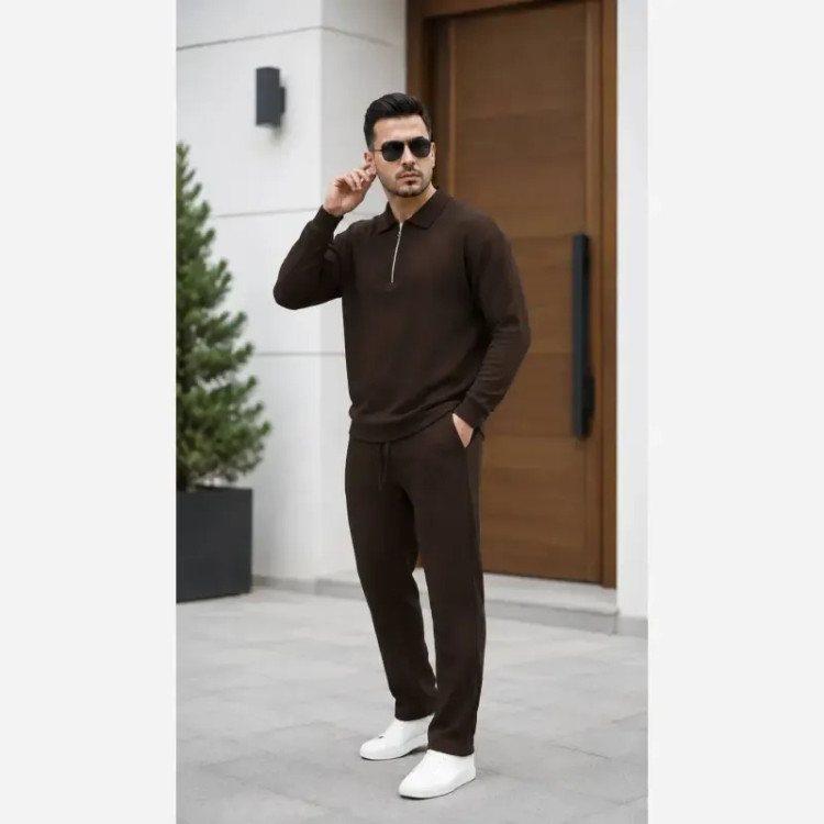 ست نیم زیپ فتیله ای مردانه کبریتی فری سایز رنگ بندی متنوع