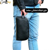 کیف دستی مردانه شوزبگ چرم صنعتی مرغوب دو خانه آستر خارجی بند دستی زیپ فلزی